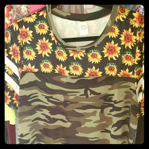 Camo n Sunflower Shirt